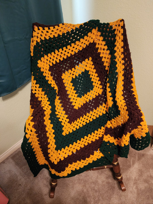 Handmade Crochet Granny Square Blanket