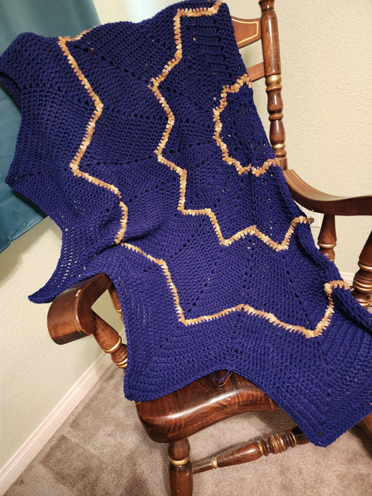 Handmade Crochet Round Ripple Blanket