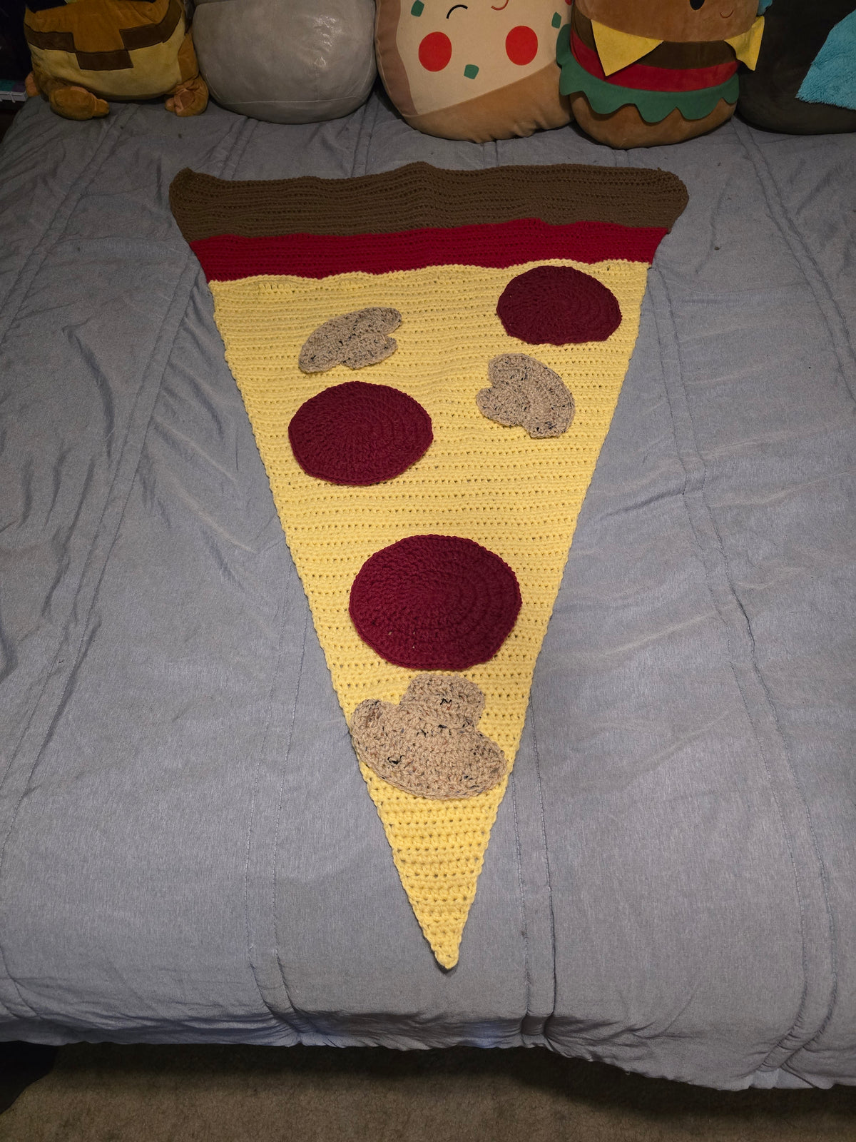 Made to order crochet pizza slice lap throw